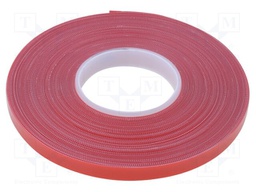 Tape: velcro; W: 12mm; L: 25m; D: 0.25mm; acrylic; transparent