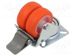 Transport wheel; Ø: 50mm; W: 39mm; H: 71mm; twin wheels; 1.4kN; 142kg