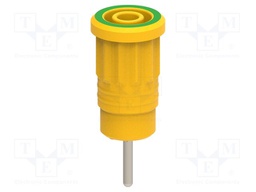 Connector: 4mm banana; socket; 36A; yellow-green; nickel plated