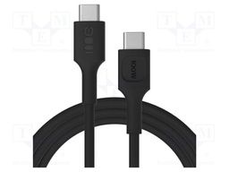 Cable; USB C plug,both sides; 2m; black; 480bps; textile; 100W