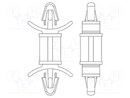 PCB distance; polyamide 66; L: 7.9mm; latch/latch; Colour: natural