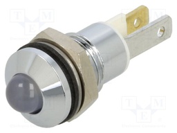 Indicator: LED; prominent; white; 3.2VDC; Ø8mm; metal