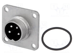 Connector: M16; male; flange (4 holes),for panel mounting; 300V