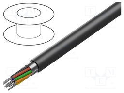 Wire; 10x20AWG; solid; Cu; Al-PET foil; PE; black; 152m; 350V
