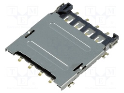 Connector: for cards; Micro SIM; with hinged cover; SMT; PIN: 8