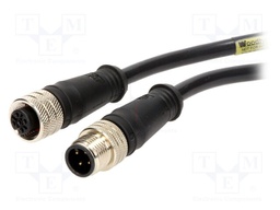 Cable: for sensors/automation; PIN: 4; M12-M12; 2m; plug; plug; 250V
