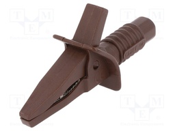 Crocodile clip; 10A; brown; max.25mm; Connection: 4mm socket