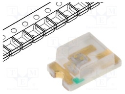 LED; SMD; 0805; green; 80÷200mcd; 2x1.25x0.8mm; 130°; 2.8÷3.8V; 20mA