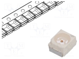 LED; SMD; 3528,PLCC2; orange; 24÷48mlm; 7.1÷14mcd; 3.4x3x2.1mm