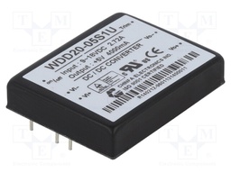 Converter: DC/DC; 20W; Uin: 9÷18V; 5VDC; Iout: 4A; 2"x1,6"; 60g; OUT: 1
