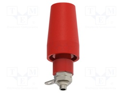 Connector: 4mm banana; socket; 36A; red; nickel plated; M6; 43.3mm