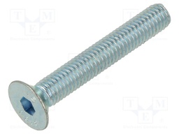 Screw; M6x40; Head: countersunk; hex key; HEX 4mm; steel; zinc