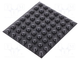 Self-adhesive foot; H: 5.1mm; black; polyurethane; Dim: Ø11.2mm