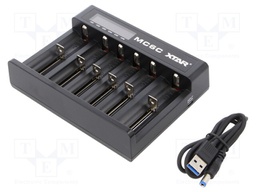 Charger: microprocessor-based; Li-Ion; 3.6/3.7V; 1A; 5VDC