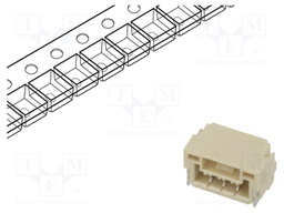 Socket; wire-board; male; 1.25mm; PIN: 3; w/o contacts; on PCBs; 50V