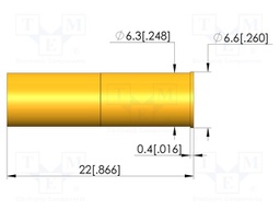 Test probe socket; gold-plated; KS-858; soldered; 22mm