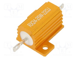 Resistor: wire-wound; with heatsink; 22Ω; 25W; ±5%; 50ppm/°C