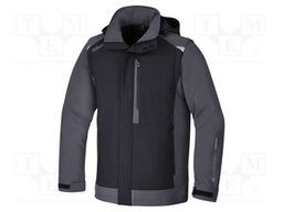 Soft-shell jacket; Size: XL; grey-black; waterproof,with a hood