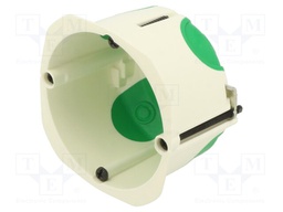 Enclosure: back box; Ø: 71mm; Z: 47mm; plaster embedded; PP/TPE