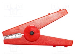 Crocodile clip; 30A; Grip capac: max.16mm; Overall len: 80mm; red