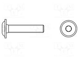 Screw; with flange; M5x12; Head: button; imbus; A2 stainless steel