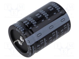 Capacitor: electrolytic; SNAP-IN; 10000uF; 63VDC; Ø30x50mm; ±20%