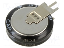 Supercapacitor; THT; 1.5F; 5.5VDC; -20÷80%; Body dim: Ø19x4.8mm