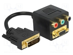 Splitter; DVI-I (24+5) plug,RCA socket x3,VGA female; 0.2m