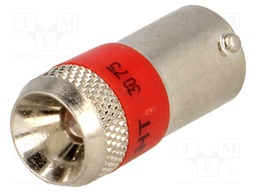 LED lamp; Colour: red; Cap: BA9S; 230VAC