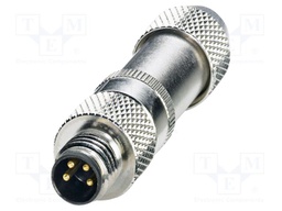 Connector: M8; PIN: 4; 4A; 30V; IP67; straight; shielded; plug