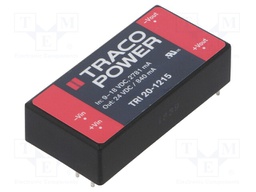 Converter: DC/DC; 20W; Uin: 9÷18V; Uout: 24VDC; Iout: 840mA; 2"x1"