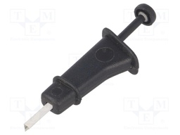 Clip-on probe; hook type; black; Connection: soldering