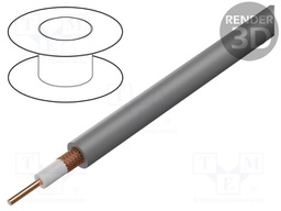 Wire: coaxial; RG6; 1x18AWG; wire; Cu; LSZH; grey; 100m; CPR: Eca