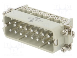 Connector: HDC; male; HA; PIN: 16; 16+PE; size 5; 16A; 250V; for cable