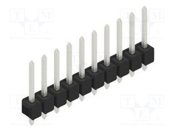 Connector: pin strips; pin header; male; PIN: 10; 2.54mm; THT; 1x10