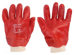 Protective gloves; Size: 10; red; cotton,PVC