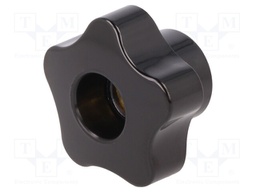 Knob; Dia: 40mm; M10; 18mm; H: 28mm; duroplast (PF); black gloss