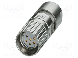 Connector: M23; plug; PIN: 6; soldering; straight; M23 PRO; 20A; 300V