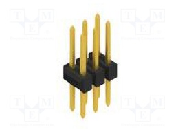 Connector: pin strips; pin header; male; PIN: 6; 2.54mm; THT; 2x3