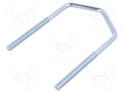 U-bolt; D; steel; zinc; Thread len: 63mm; Int.width: 77mm; H: 136mm