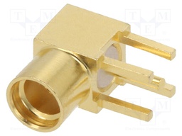 Socket; MMCX; female; angled 90°; 50Ω; THT; teflon; gold-plated