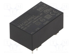 Converter: AC/DC; 3W; Uout: 5VDC; Iout: 600mA; 72%; Mounting: PCB