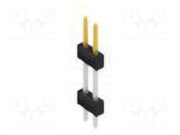Connector: pin strips; pin header; male; PIN: 2; 2.54mm; THT; 2x1