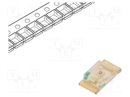 LED; SMD; 1206; red; 0.5÷1.2mcd; 3.2x1.6x0.75mm; 120°; 2.25÷2.5V