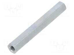 Screwed spacer sleeve; Int.thread: M2,5; 30mm; hexagonal; steel
