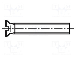 Screw; M3x12; Head: countersunk; slotted; steel; zinc; 0,6mm