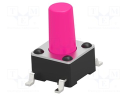 Microswitch TACT; SPST-NO; Pos: 2; 0.05A/24VDC; SMT; none; 2.6N