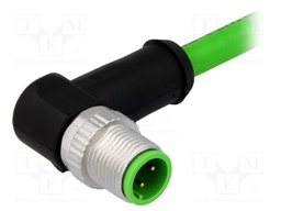 Plug; M12; PIN: 4; male; D code-Ethernet; 1.5m; Insulation: PVC