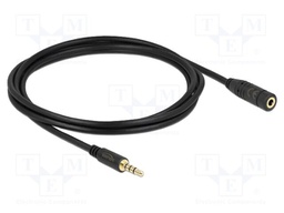 Cable; Jack 3.5mm 3pin socket,Jack 3,5mm 4pin plug; 2m; black