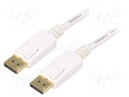 Cable; DisplayPort 1.2; DisplayPort plug,both sides; 1.8m; white